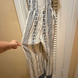 Angie Blue and White Jumpsuit with Relaxed Fit